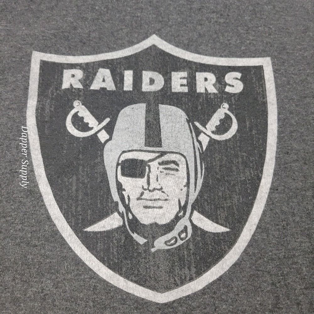 Oakland Raiders Shirt Men's XL Gray  NFL Team Apparel‎  Las Vegas - Picture 3 of 8